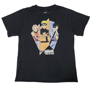 Naruto Shippuden Shirt Large Black Ripple Junction Team 7 Sakura Naruto Sasuke